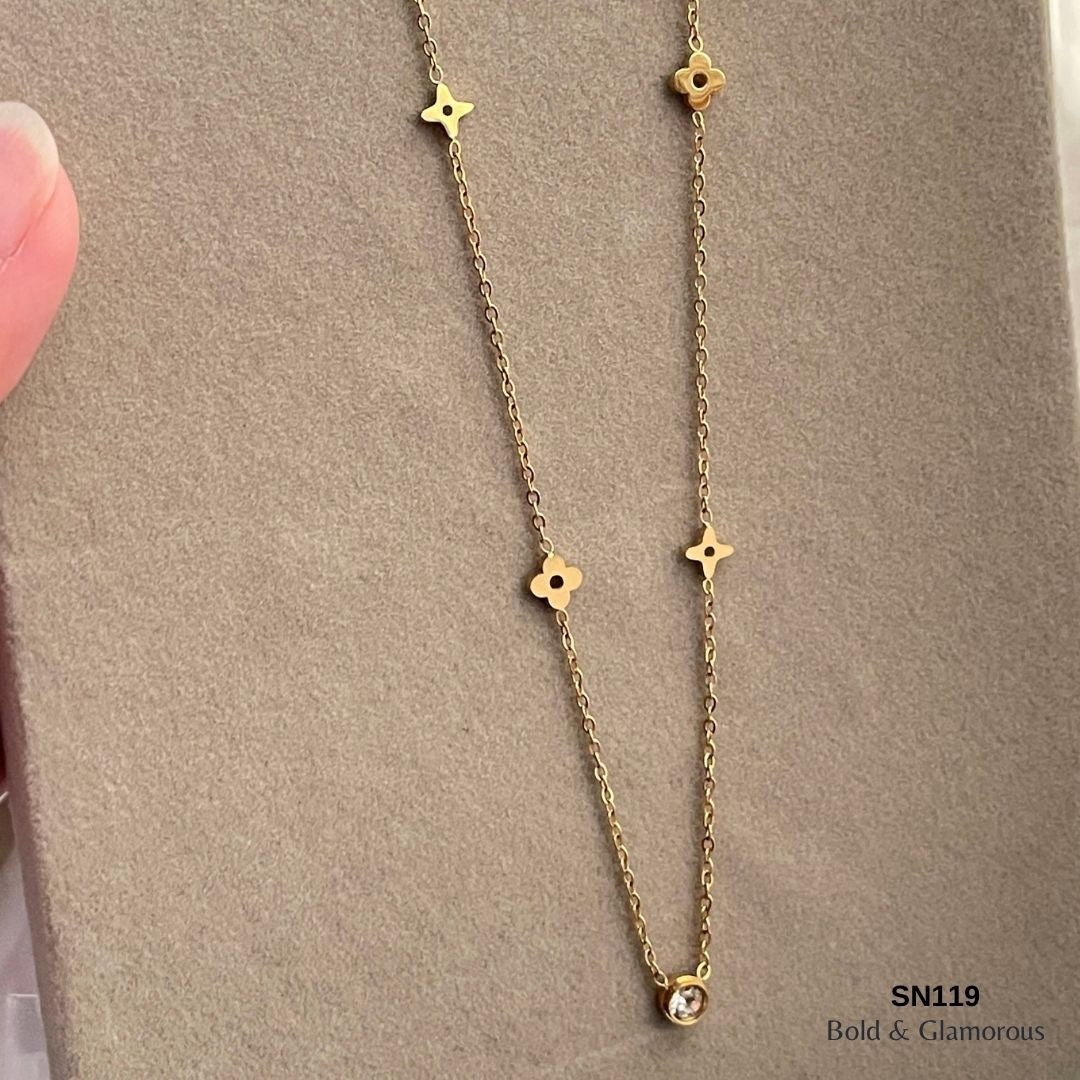 Necklace | SN119 | Four Leaf Diamond
