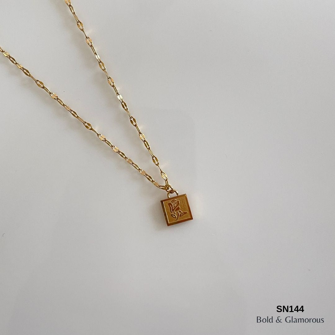 Necklace | SN144 | Engraved Rose