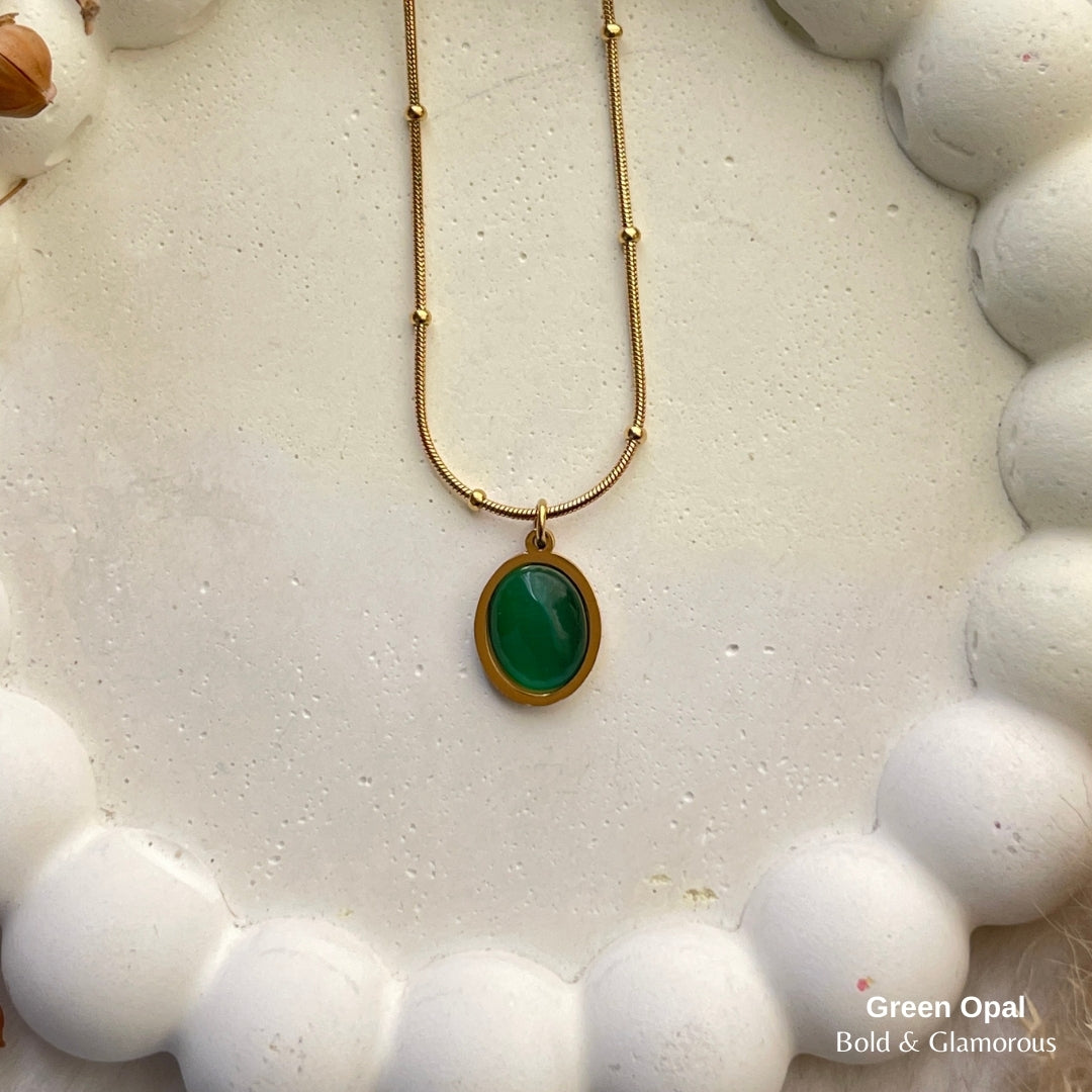 Necklace | SN201 | Green Opal
