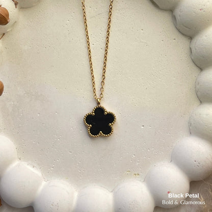 Necklace | SN204 | Black Petal