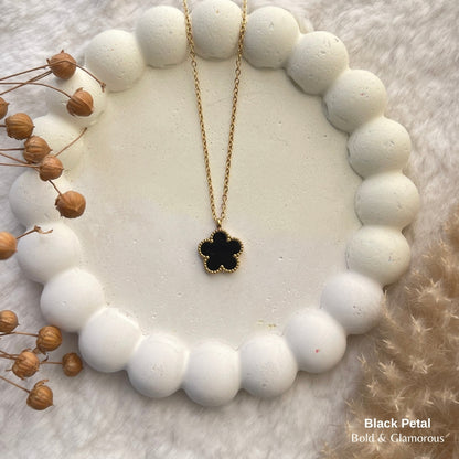Necklace | SN204 | Black Petal