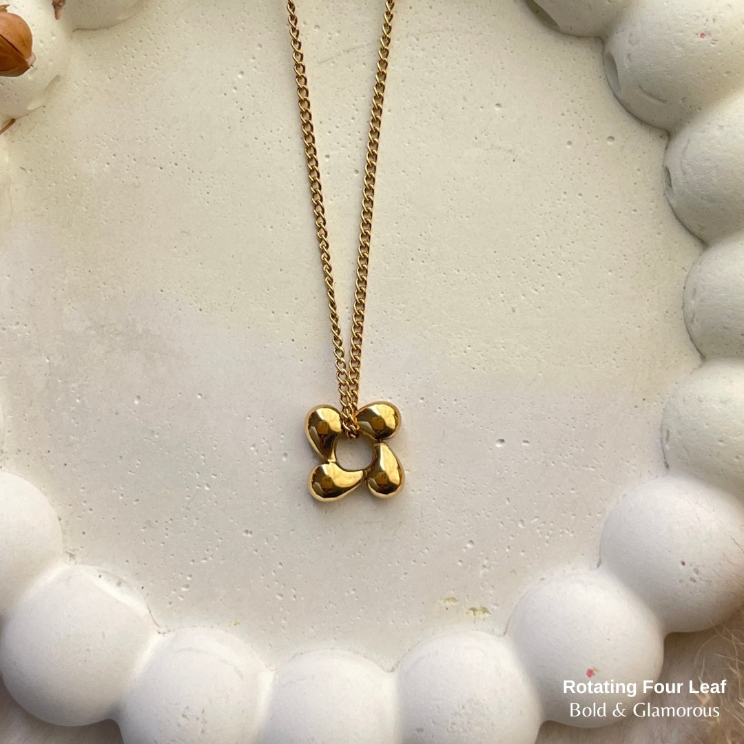 Necklace | SN209 | Rotating Four Leaf