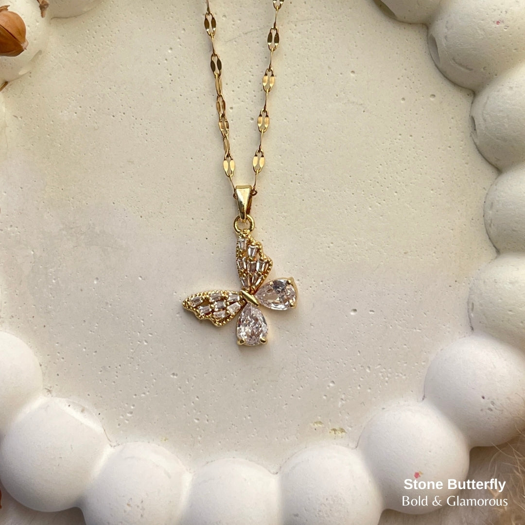 Necklace | SN211 | Stone Butterfly