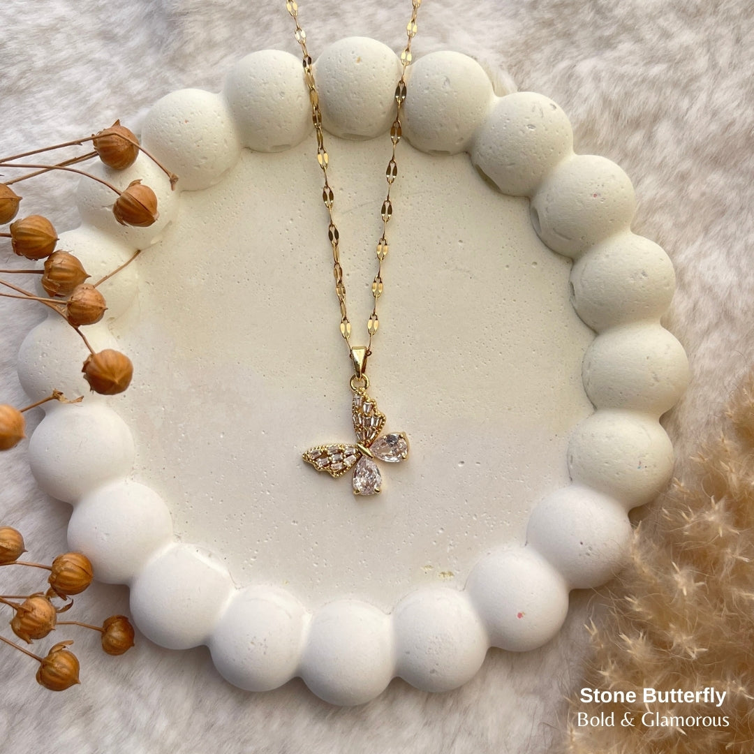 Necklace | SN211 | Stone Butterfly