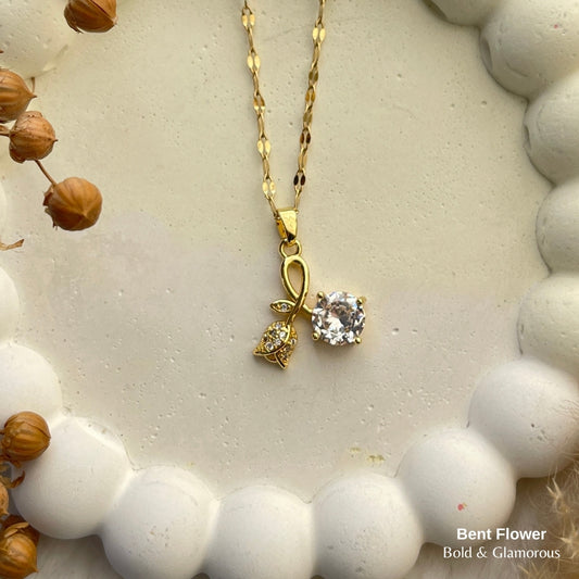 Necklace | SN226 | Bent Flower