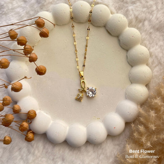 Necklace | SN226 | Bent Flower