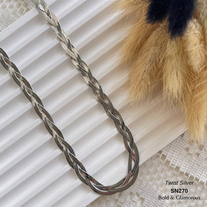 Necklace | SN270 | Twist Necklace | Silver