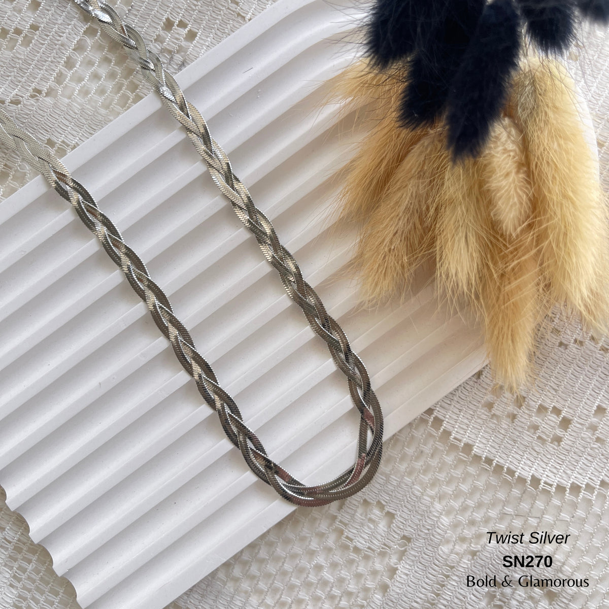 Necklace | SN270 | Twist Necklace | Silver
