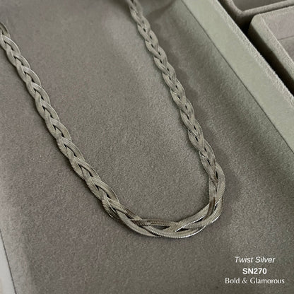 Necklace | SN270 | Twist Necklace | Silver