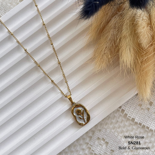 Necklace | SN281 | White Rose