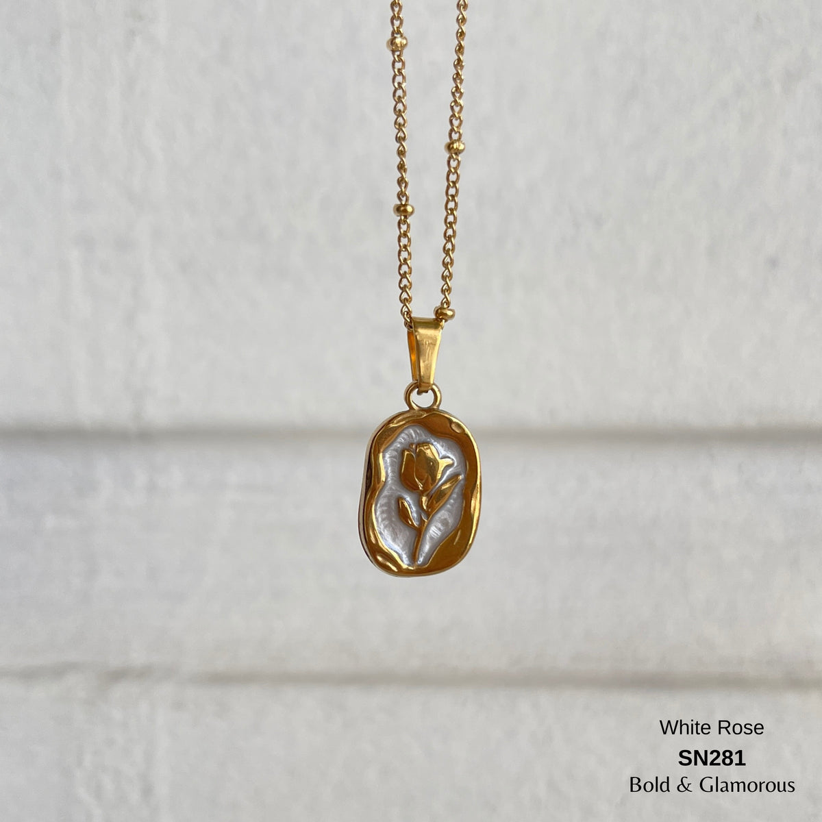 Necklace | SN281 | White Rose