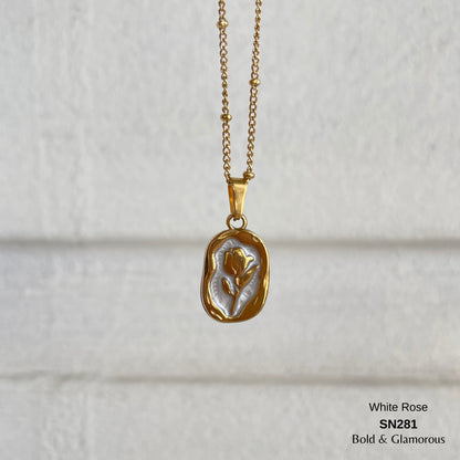 Necklace | SN281 | White Rose