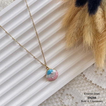 Necklace | SN284 | Enamel Shell