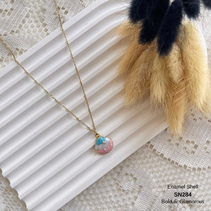 Necklace | SN284 | Enamel Shell