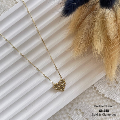 Necklace | SN288 | Pixilated Heart