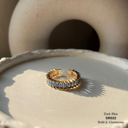 Zirconia Stone Ring | SR022 | Dark Blue
