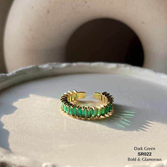 Zirconia Stone Ring | SR022 | Dark Green