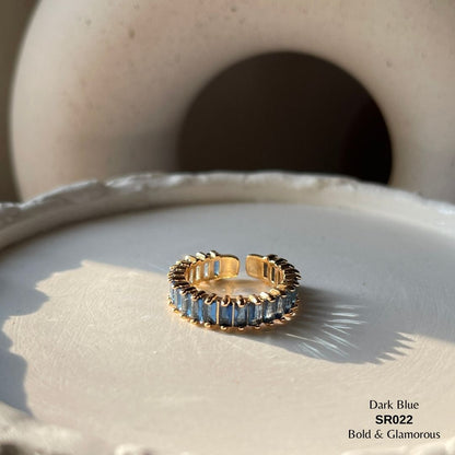 Zirconia Stone Ring | SR022 | Dark Blue