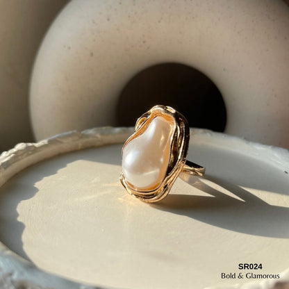Baroque Pearl Oval Ring | SR024