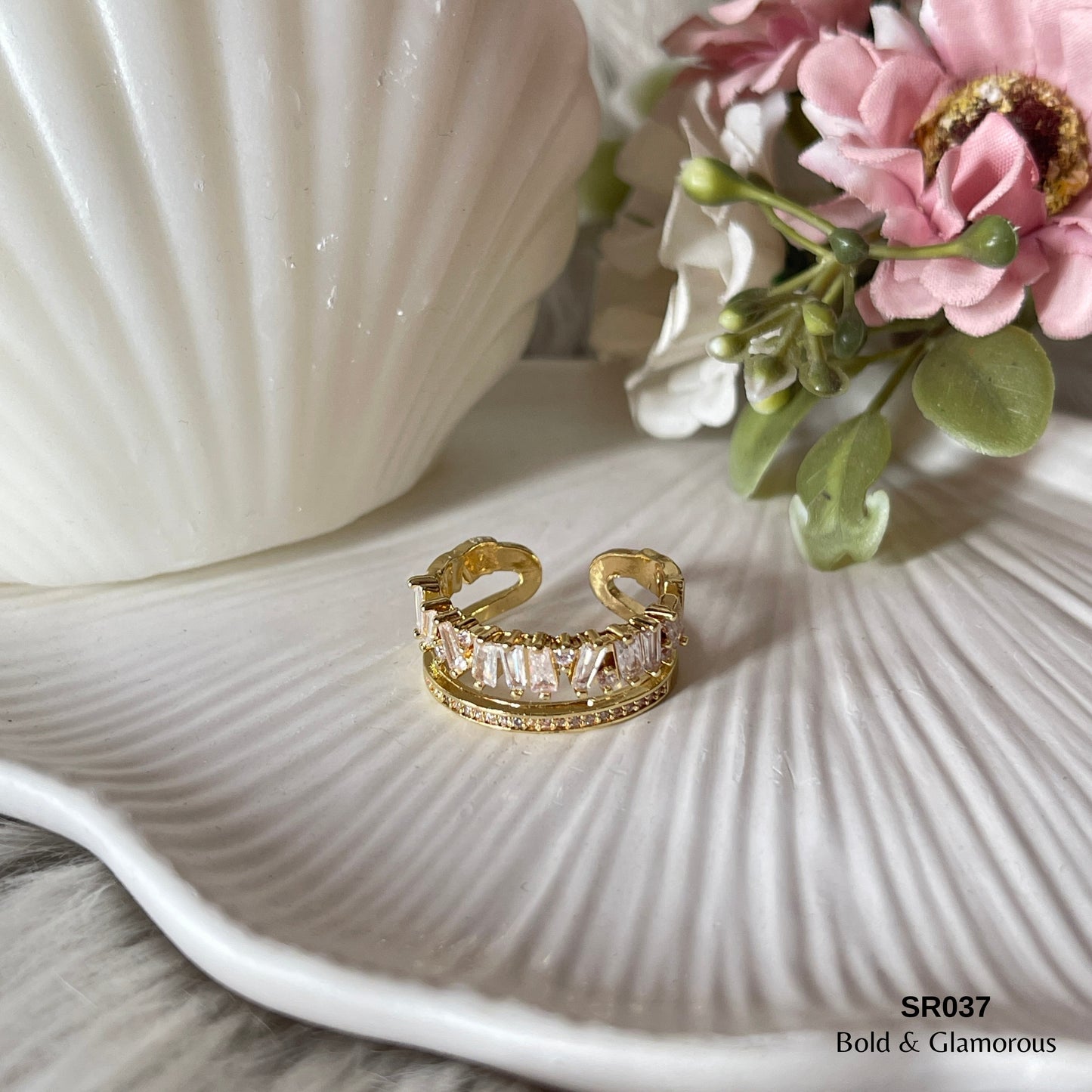 Double Deck Ring | SR037 | Gold