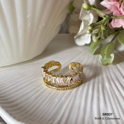Double Deck Ring | SR037 | Gold