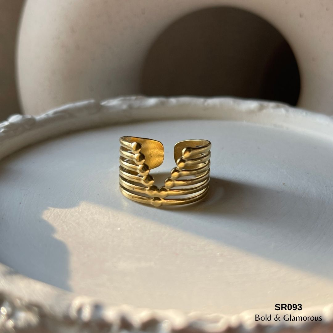 Bold Statement Ring | SR093 | Gold