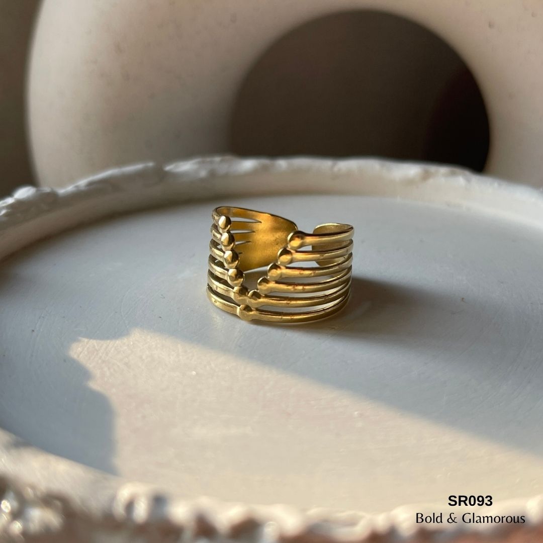 Bold Statement Ring | SR093 | Gold