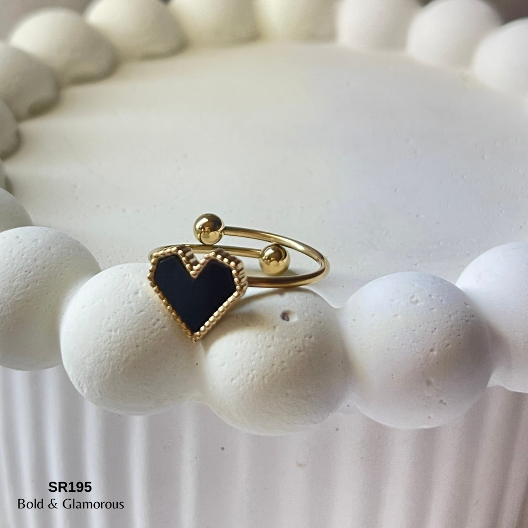 Statement Ring | SR195 | Black Heart