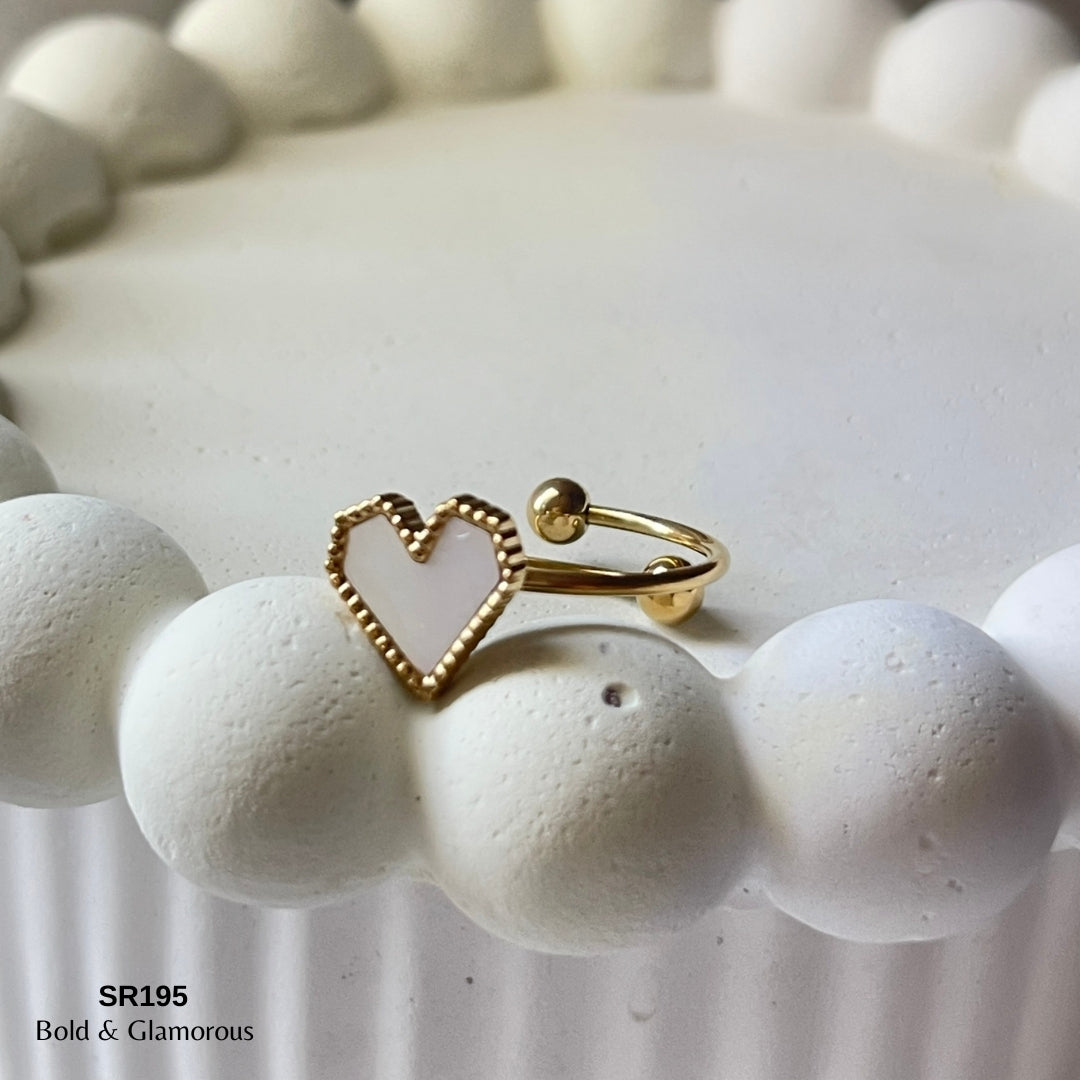 Statement Ring | SR195 | White Heart