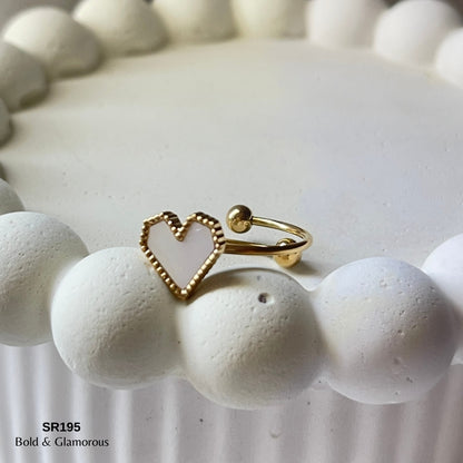 Statement Ring | SR195 | White Heart