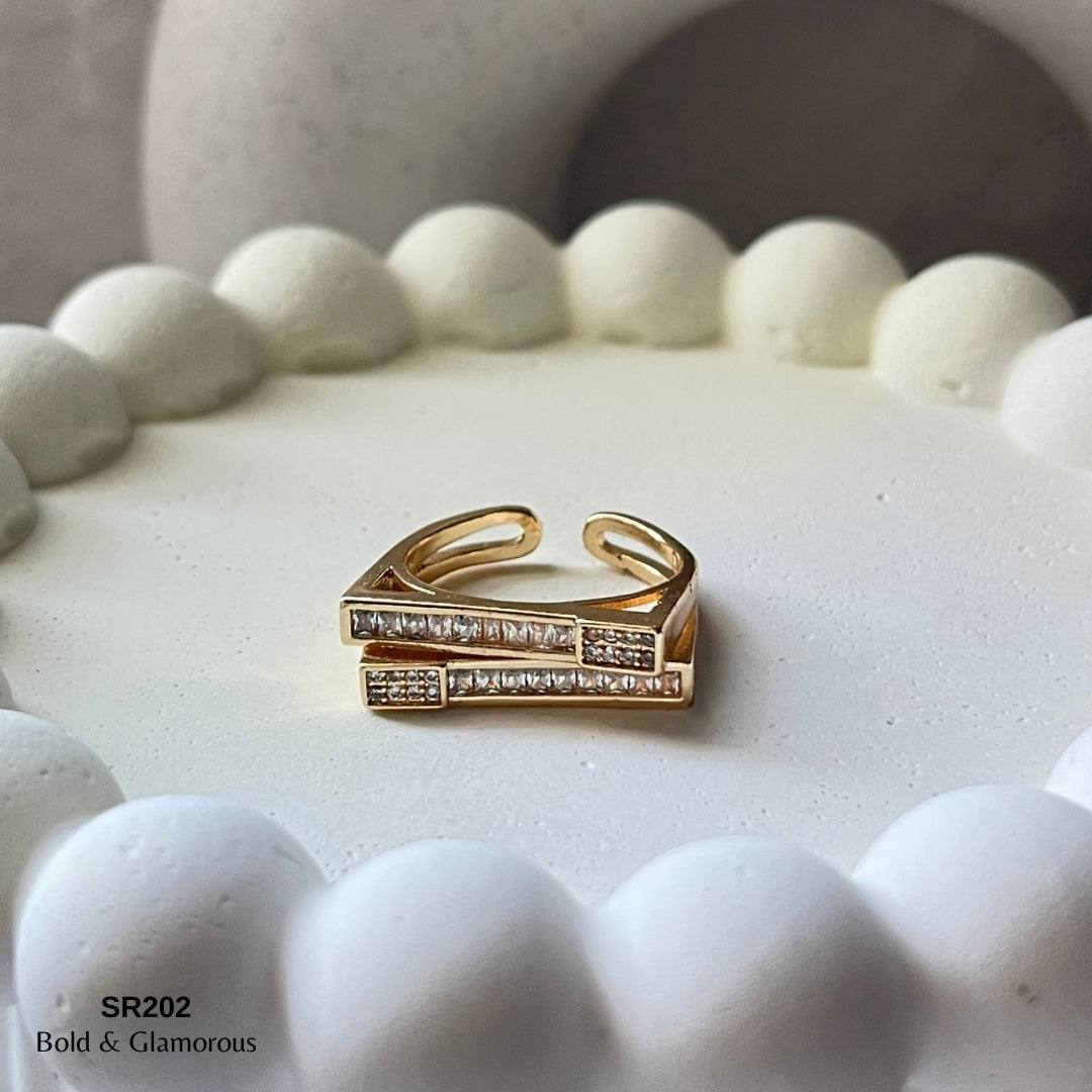 Stone Ring | SR202 | Halie | Gold