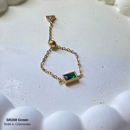 Chain Ring | SR208 | Green Stone