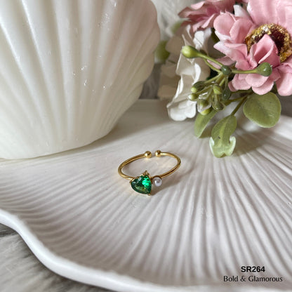 Stone Ring | SR264 | Heart Green