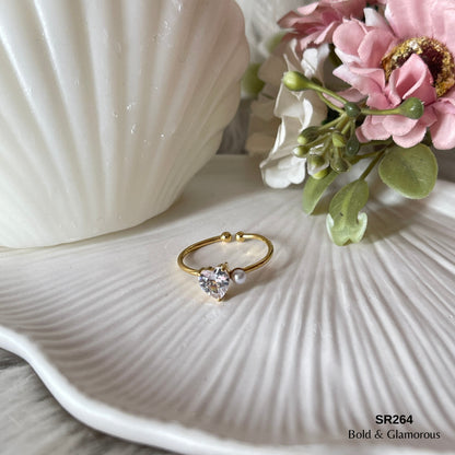 Stone Ring | SR264 | Heart White