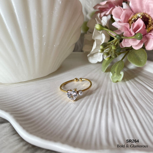 Stone Ring | SR264 | Heart White