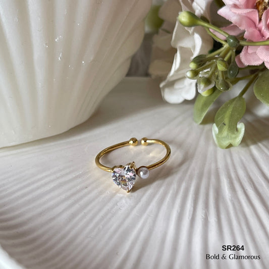 Stone Ring | SR264 | Heart White