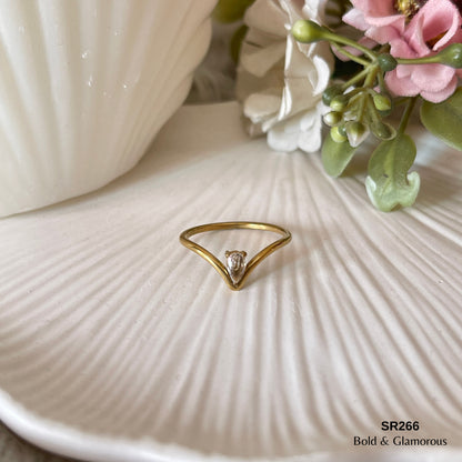 Stone Ring | SR266 | V Water Drop