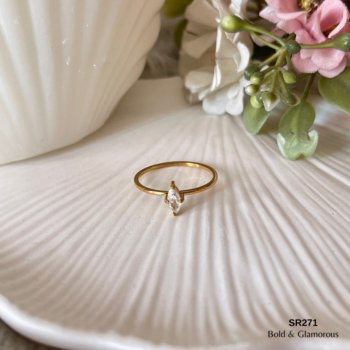 Stone Ring | SR271 | Simple Water Drop