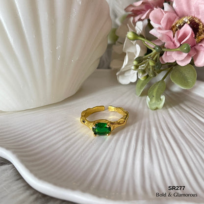Zircon Ring | SR277 | Gold Green