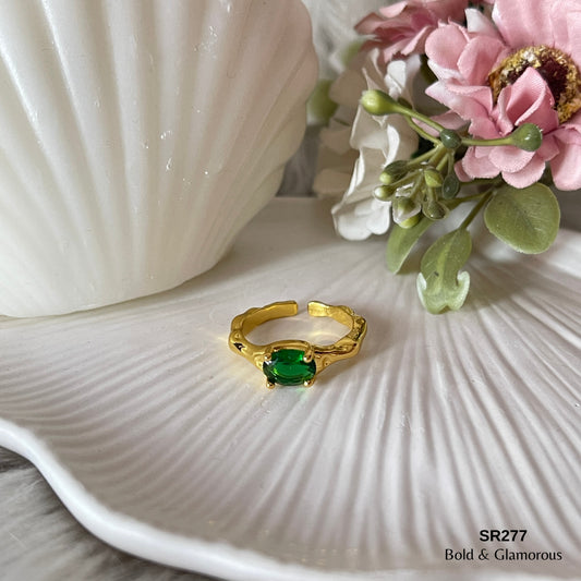 Zircon Ring | SR277 | Gold Green