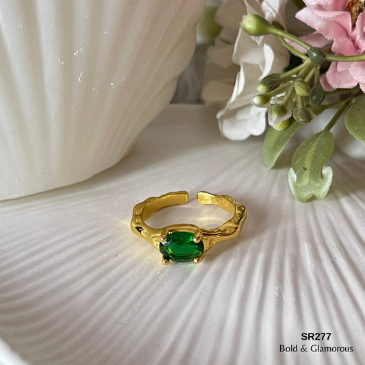 Zircon Ring | SR277 | Gold Green