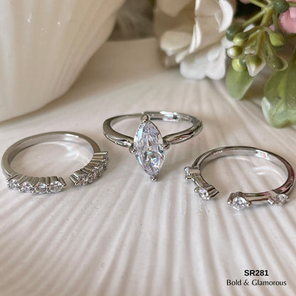 Zircon Ring | SR281 | Three in One Stack