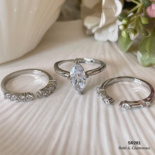 Zircon Ring | SR281 | Three in One Stack