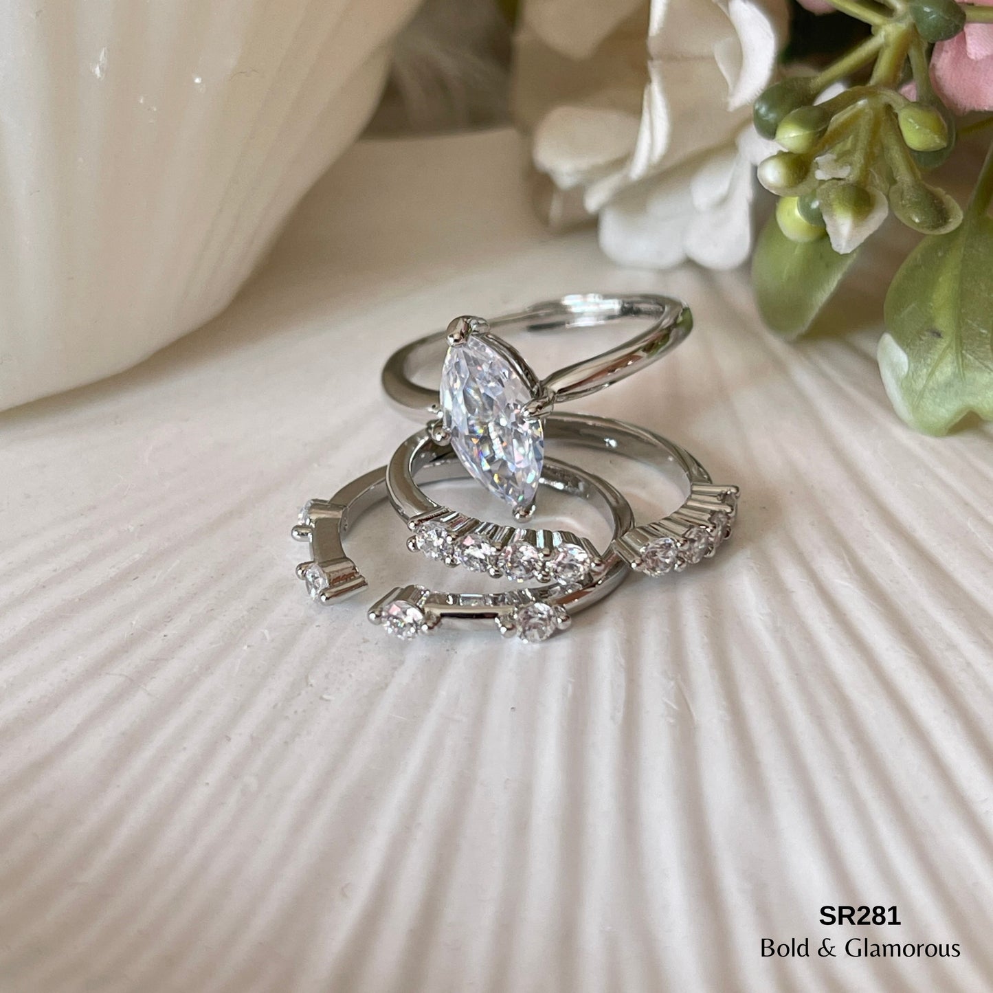 Zircon Ring | SR281 | Three in One Stack