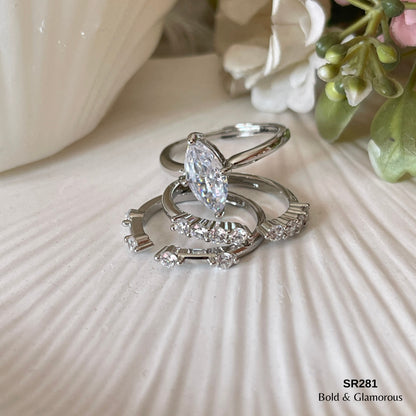 Zircon Ring | SR281 | Three in One Stack