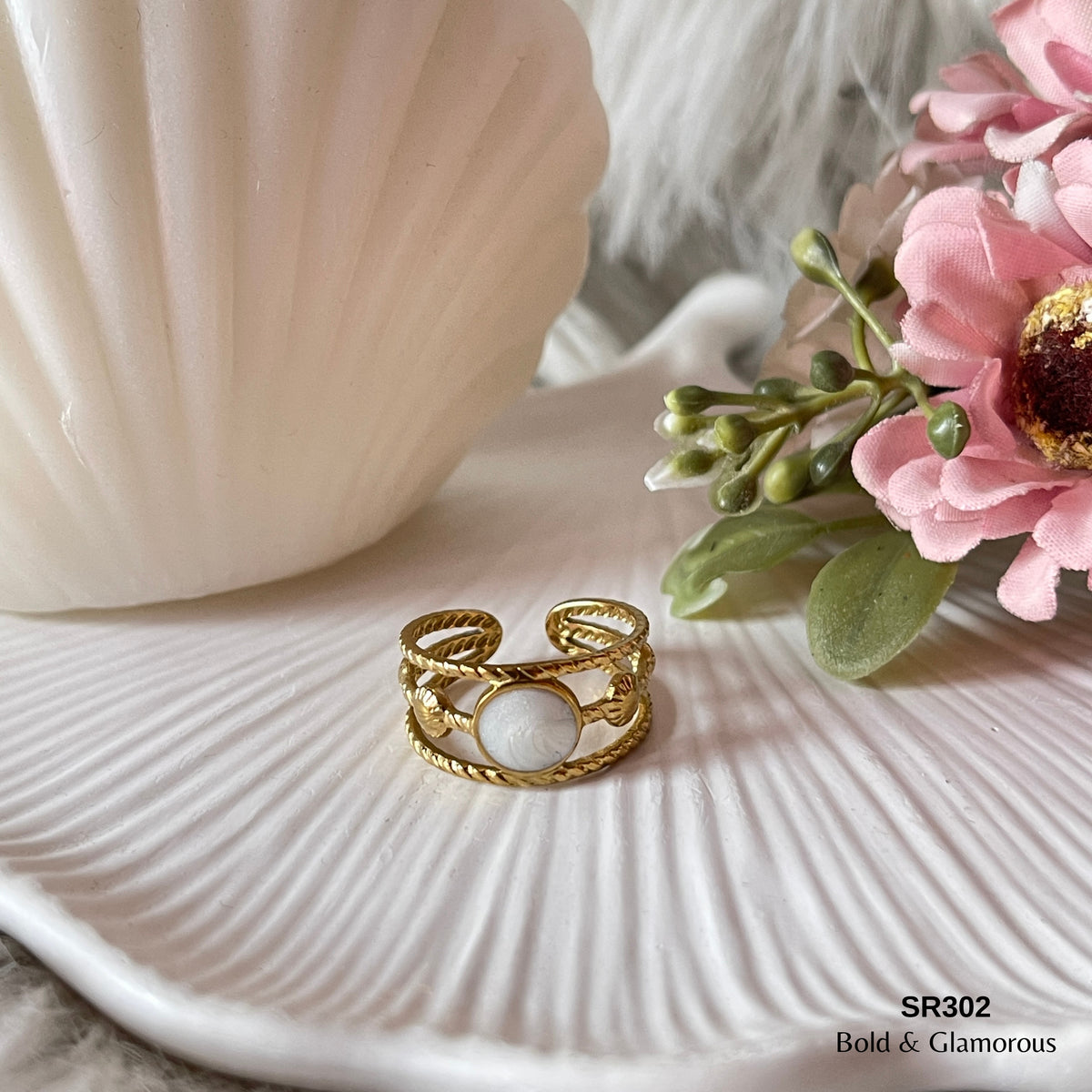 Statement Ring | SR302 | Gold