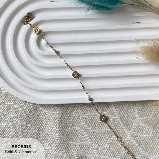 Chain Bracelet | SSCB013 | Dainty Charm Bracelet | Gold