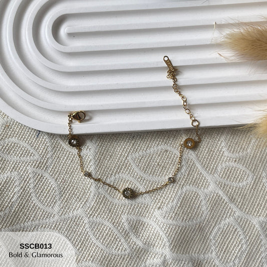 Chain Bracelet | SSCB013 | Dainty Charm Bracelet | Gold