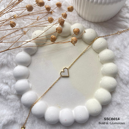 Chain Bracelet | SSCB014 | Heart White