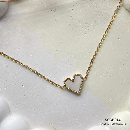 Chain Bracelet | SSCB014 | Heart White